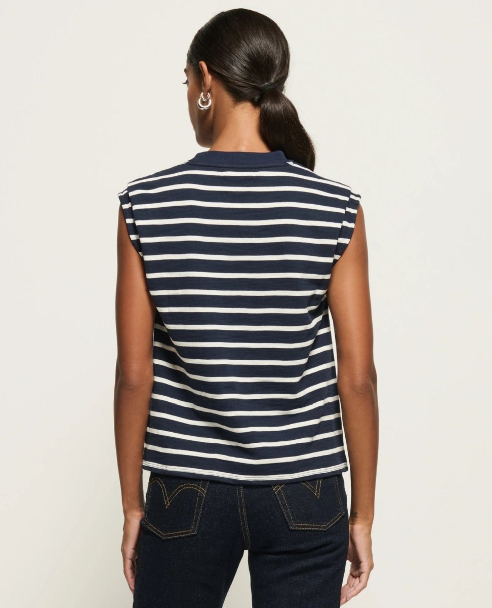 Marina Muscle Tee Playa Stripe - PINK ARROWS