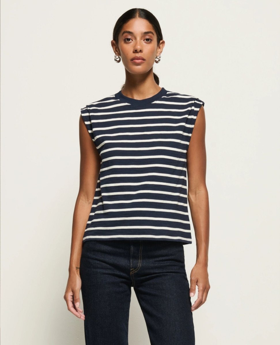 Marina Muscle Tee Playa Stripe - PINK ARROWS