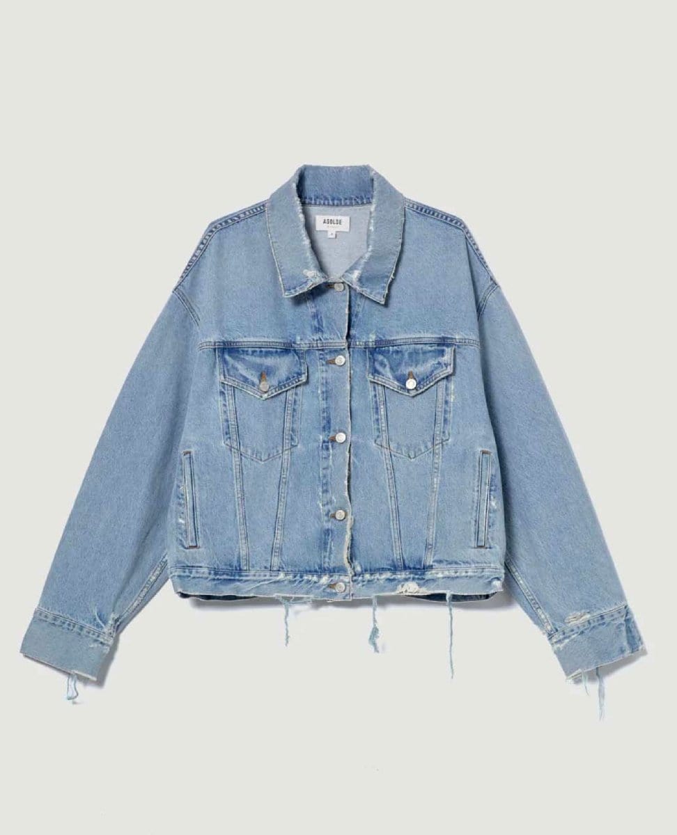 Martika Denim Jacket in Fray - PINK ARROWS