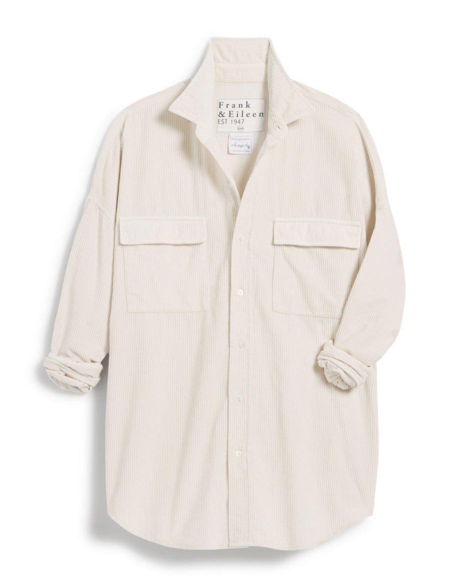 McLoghlin Utility Shirt Vintage White Corduroy - PINK ARROWS