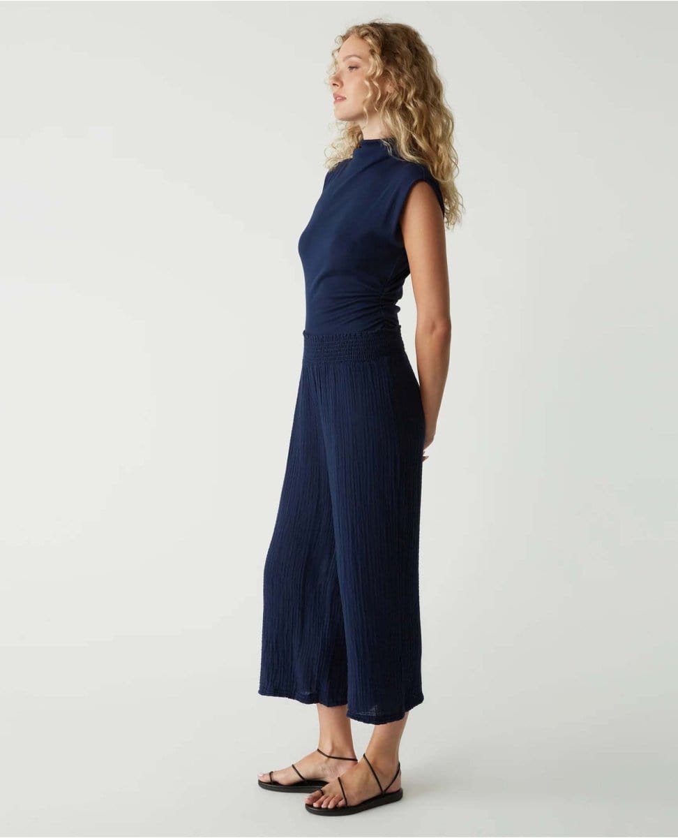 Medina Smocked Waist Cropped Pant Nocturnal - PINK ARROWS