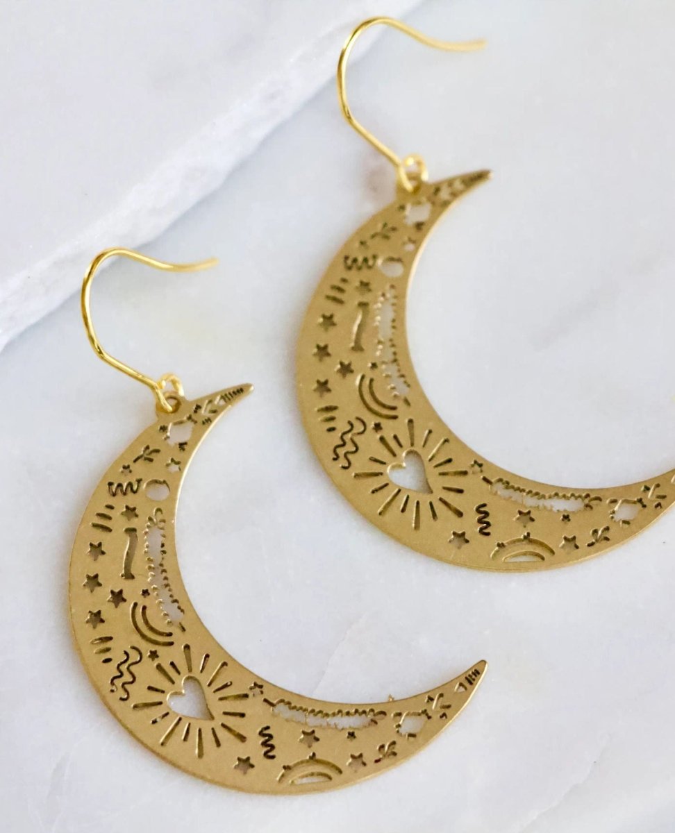 Moon Crescent Earring - PINK ARROWS