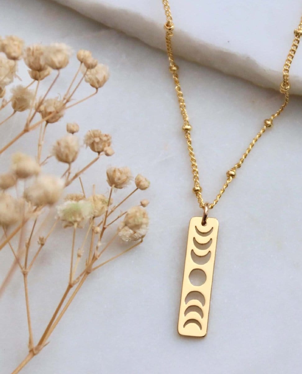 Moon Phase Necklace - PINK ARROWS
