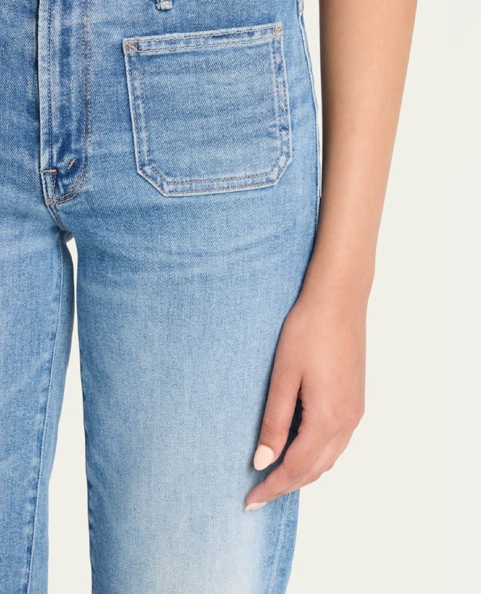 MOTHER The Patch Pocket Mid - Rise Maven Ankle Jeans - PINK ARROWS