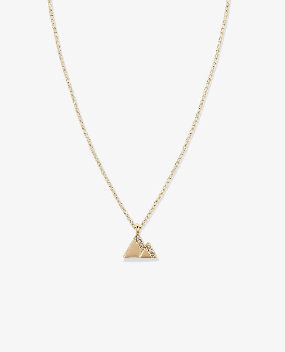 Move Mountains Necklace Gold/Crystal - PINK ARROWS