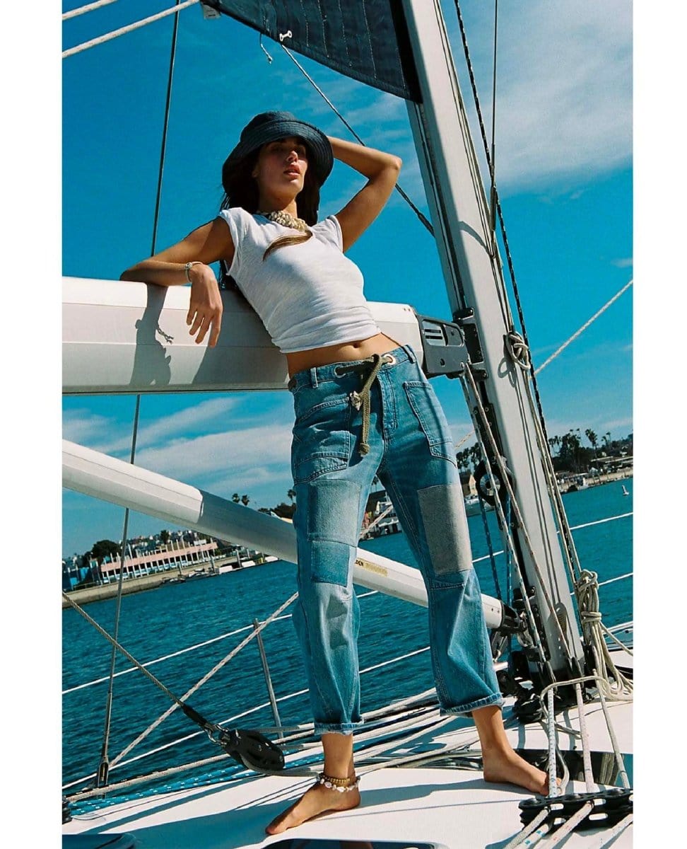 Moxie Low Slung Pull On Barrel Truest Blue - PINK ARROWS