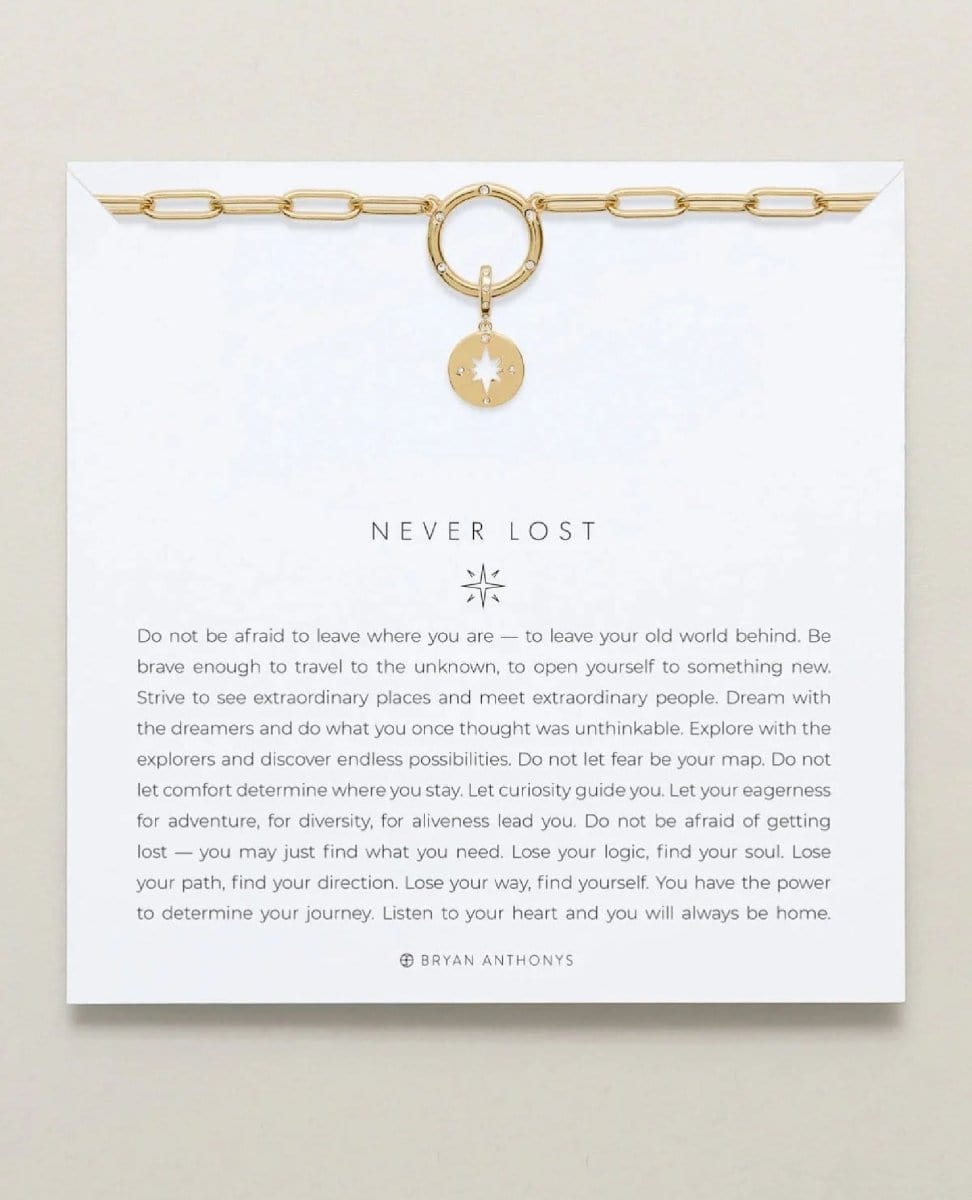 Never Lost Charm Necklace 14k Gold - PINK ARROWS