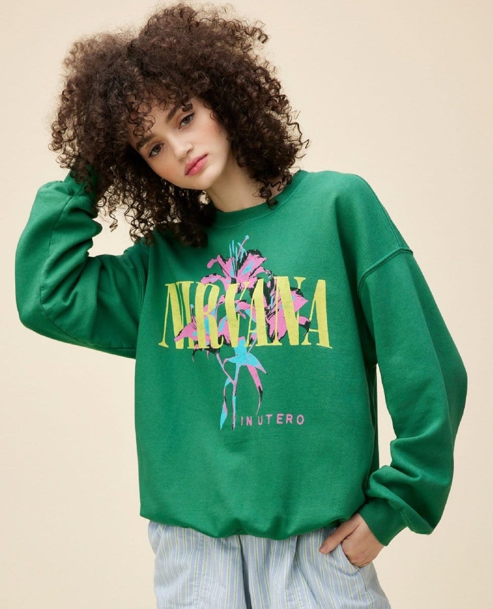 Nirvana Lilies Jade Sweatshirt - PINK ARROWS