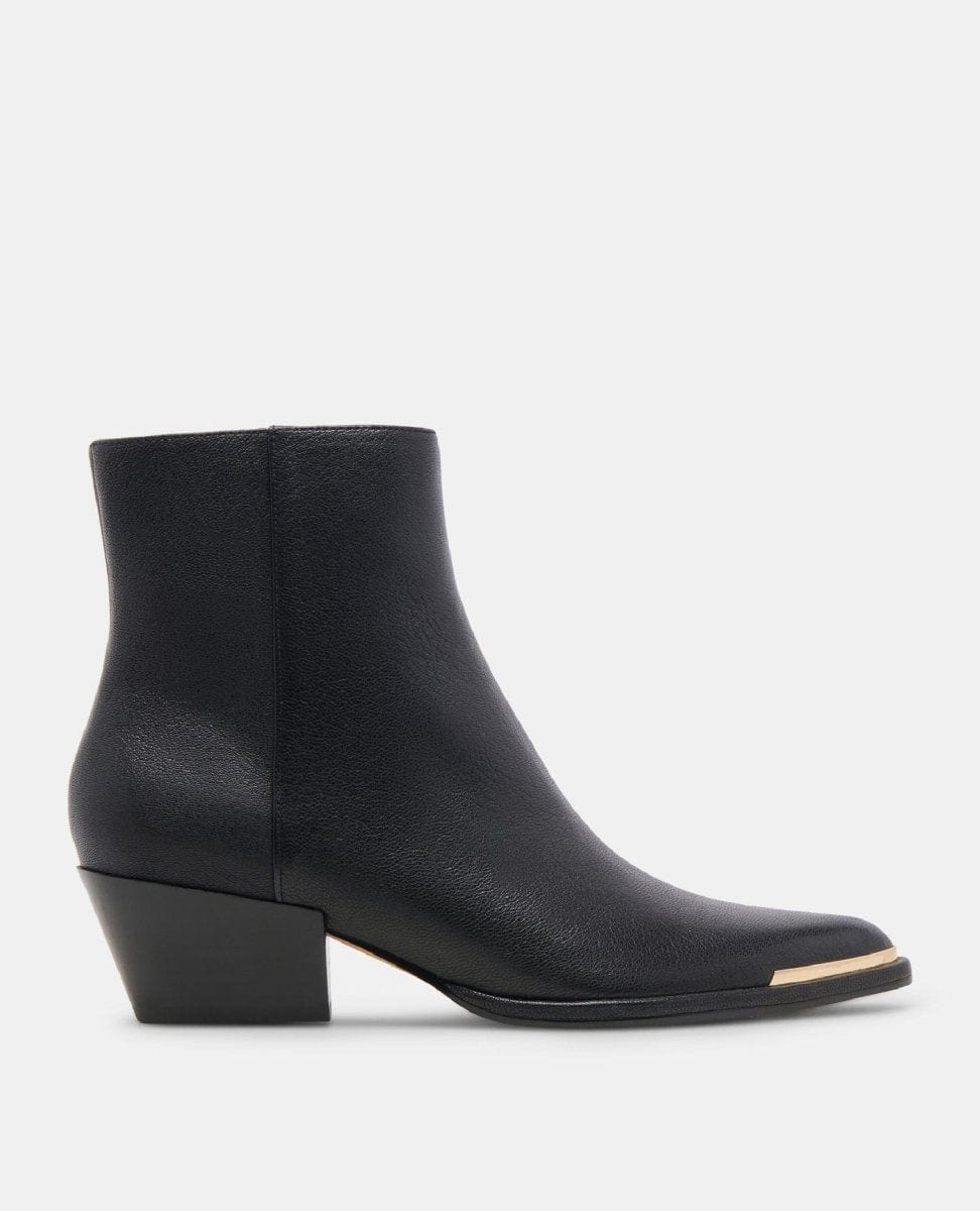 Nonah Booties Black Leather - PINK ARROWS