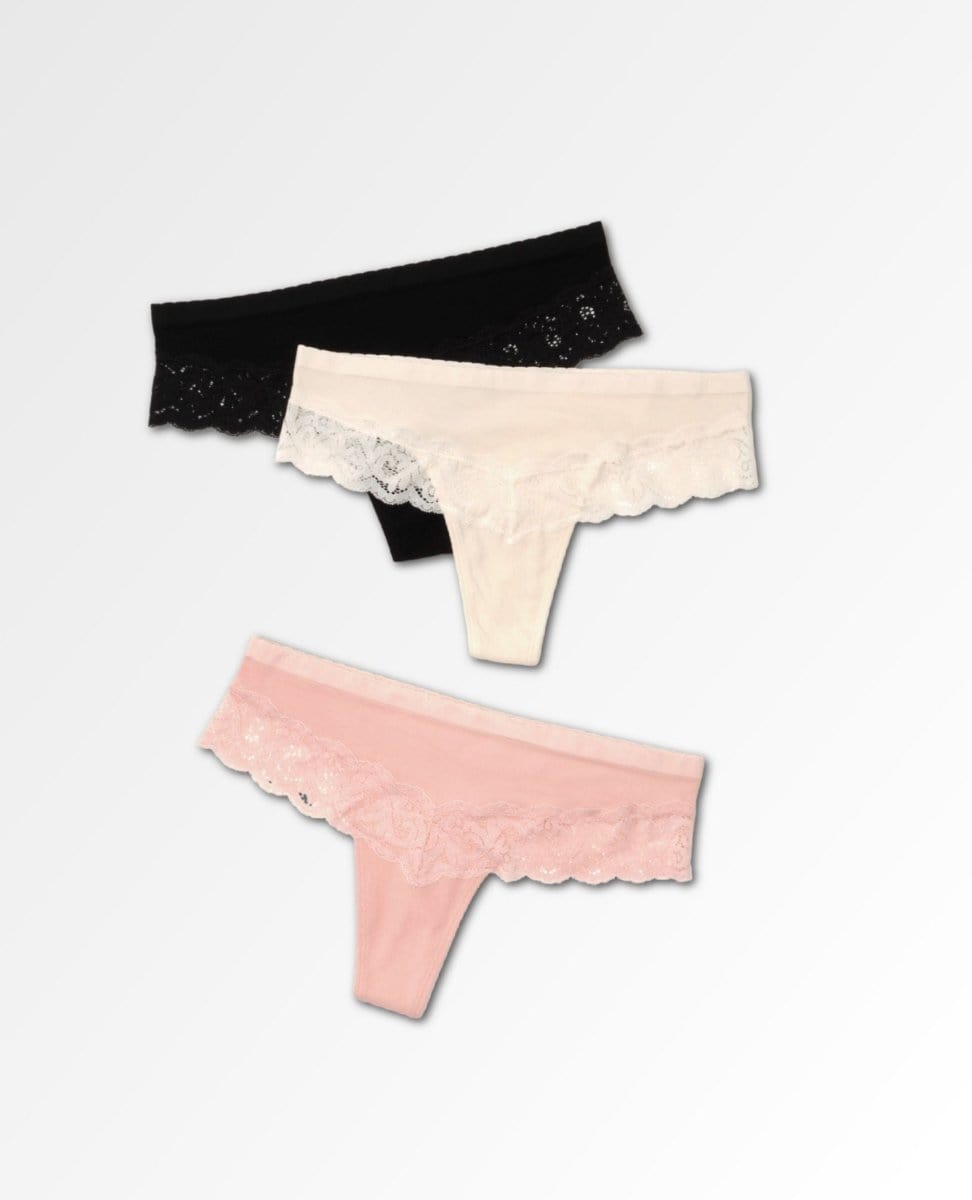 Note To Self Seamless Thong Set Neutral Combo - PINK ARROWS