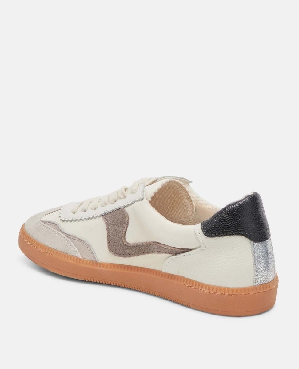 Notice White/Grey Leather Sneakers - PINK ARROWS