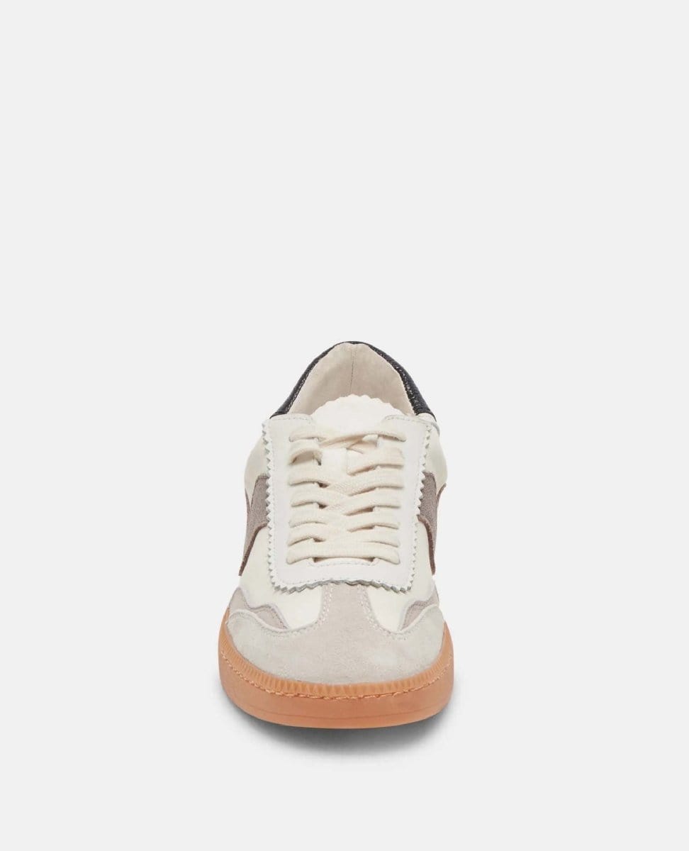 Notice White/Grey Leather Sneakers - PINK ARROWS