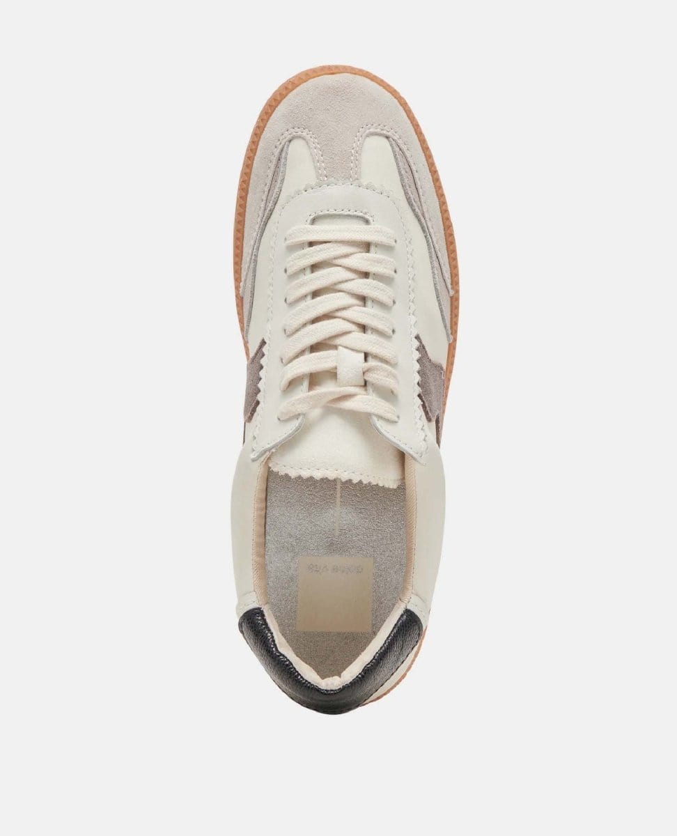 Notice White/Grey Leather Sneakers - PINK ARROWS