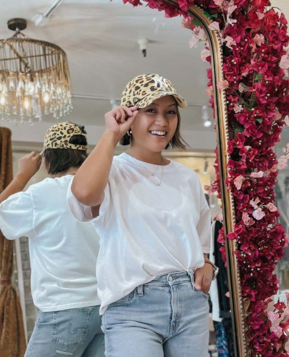 NY Baseball Hat Cheetah - PINK ARROWS