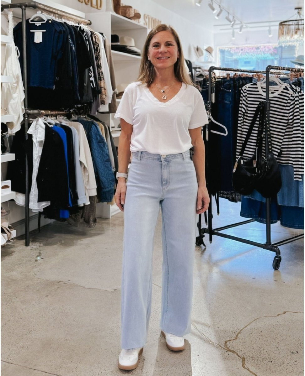 Oat NY Wide Leg Jean Powder Light - PINK ARROWS