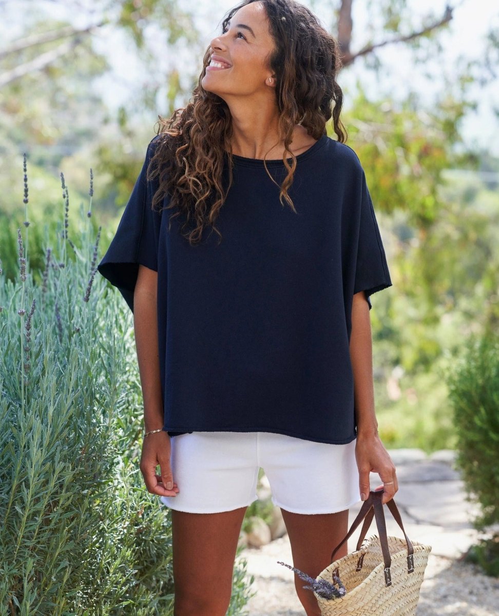 Olive Capelet in Navy - PINK ARROWS