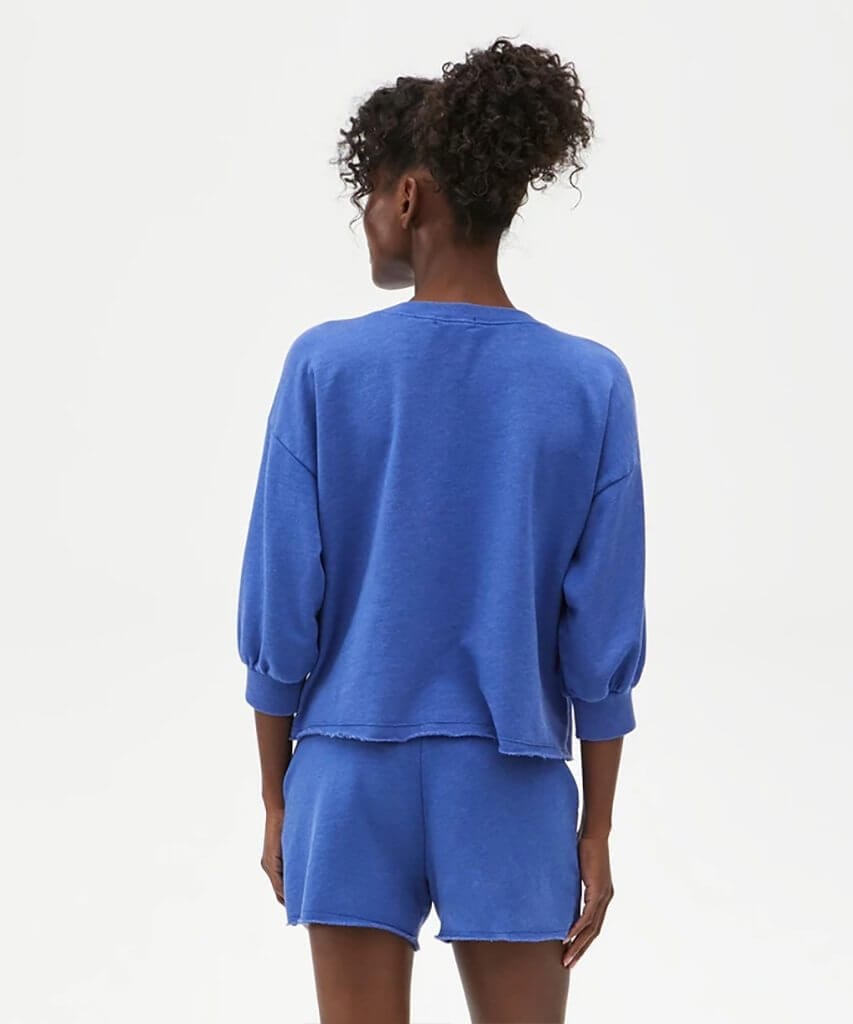 Otto Cut Off Sweatshort French Terry Royal - PINK ARROWS