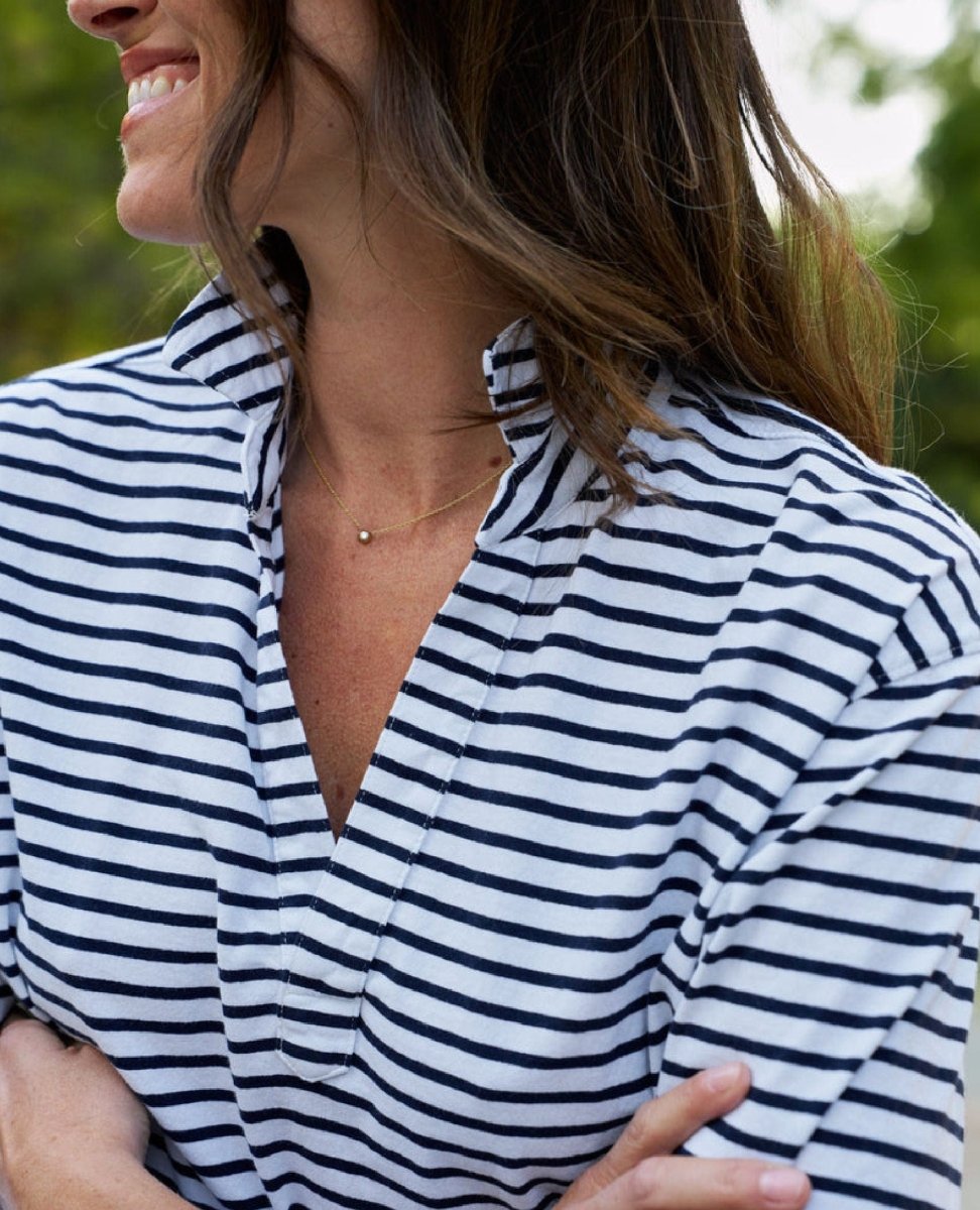 Patrick Popover Navy Stripe - PINK ARROWS