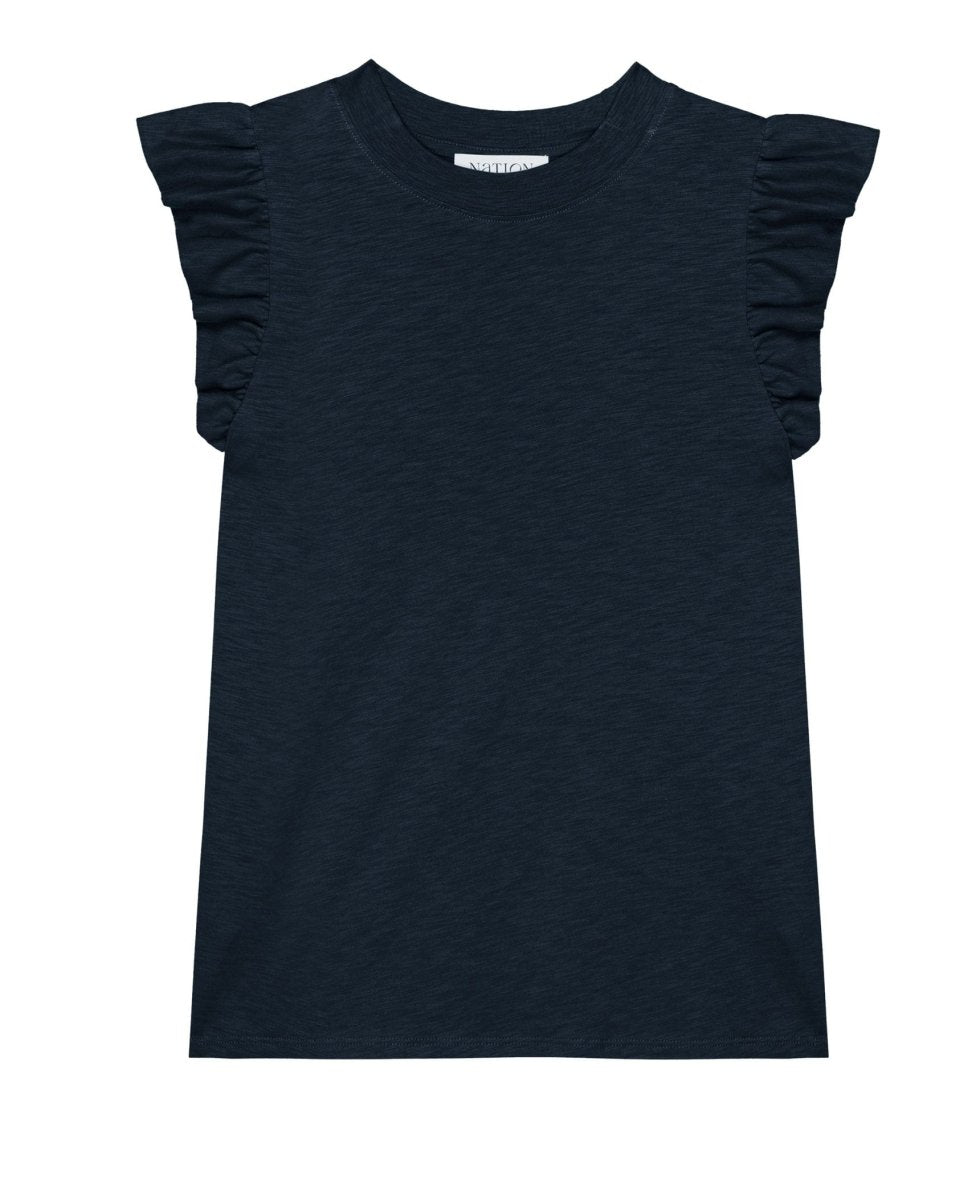 Paulette Ruffle Tank Night Sky - PINK ARROWS