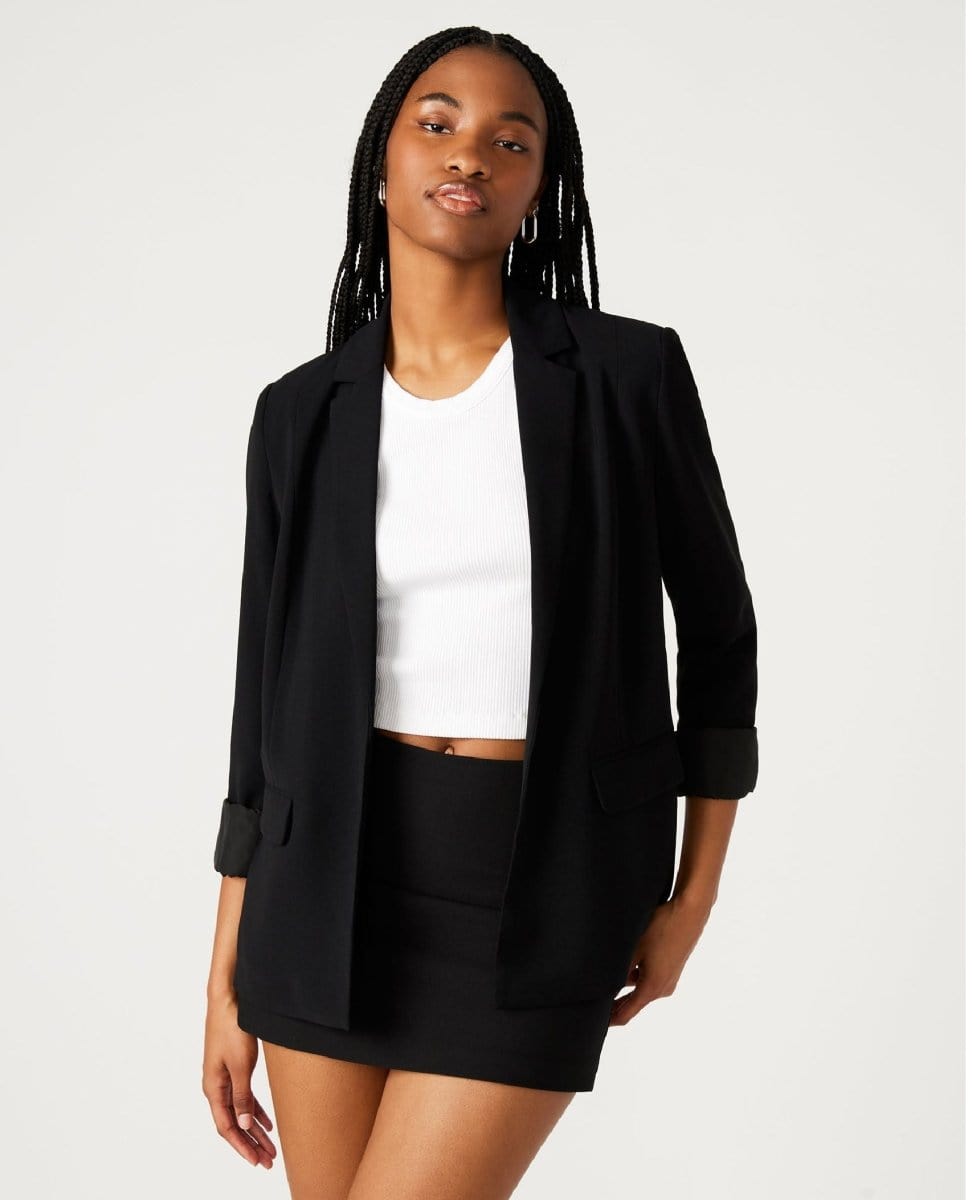 Payton Open Front Blazer Black - PINK ARROWS