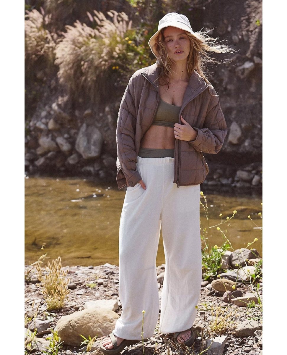 Pippa Packable Puffer Fossil Jacket - PINK ARROWS