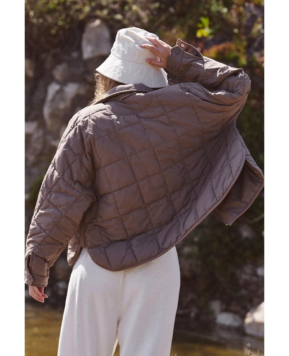 Pippa Packable Puffer Fossil Jacket - PINK ARROWS