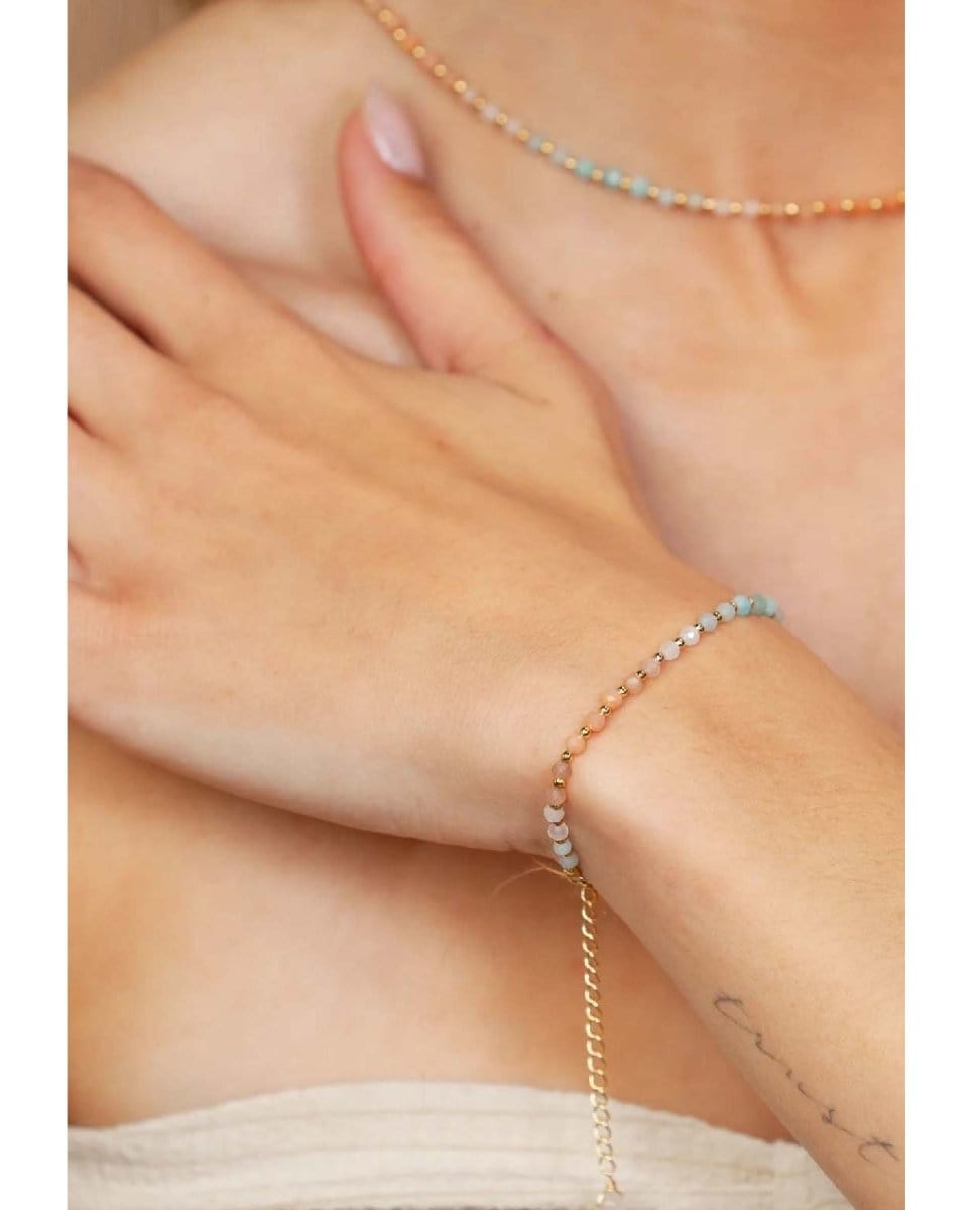 Positive Energy 3mm Healing Bracelet - PINK ARROWS