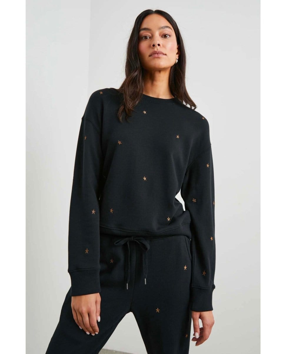 Ramona Bronze Star Embroidery Sweatshirt - PINK ARROWS