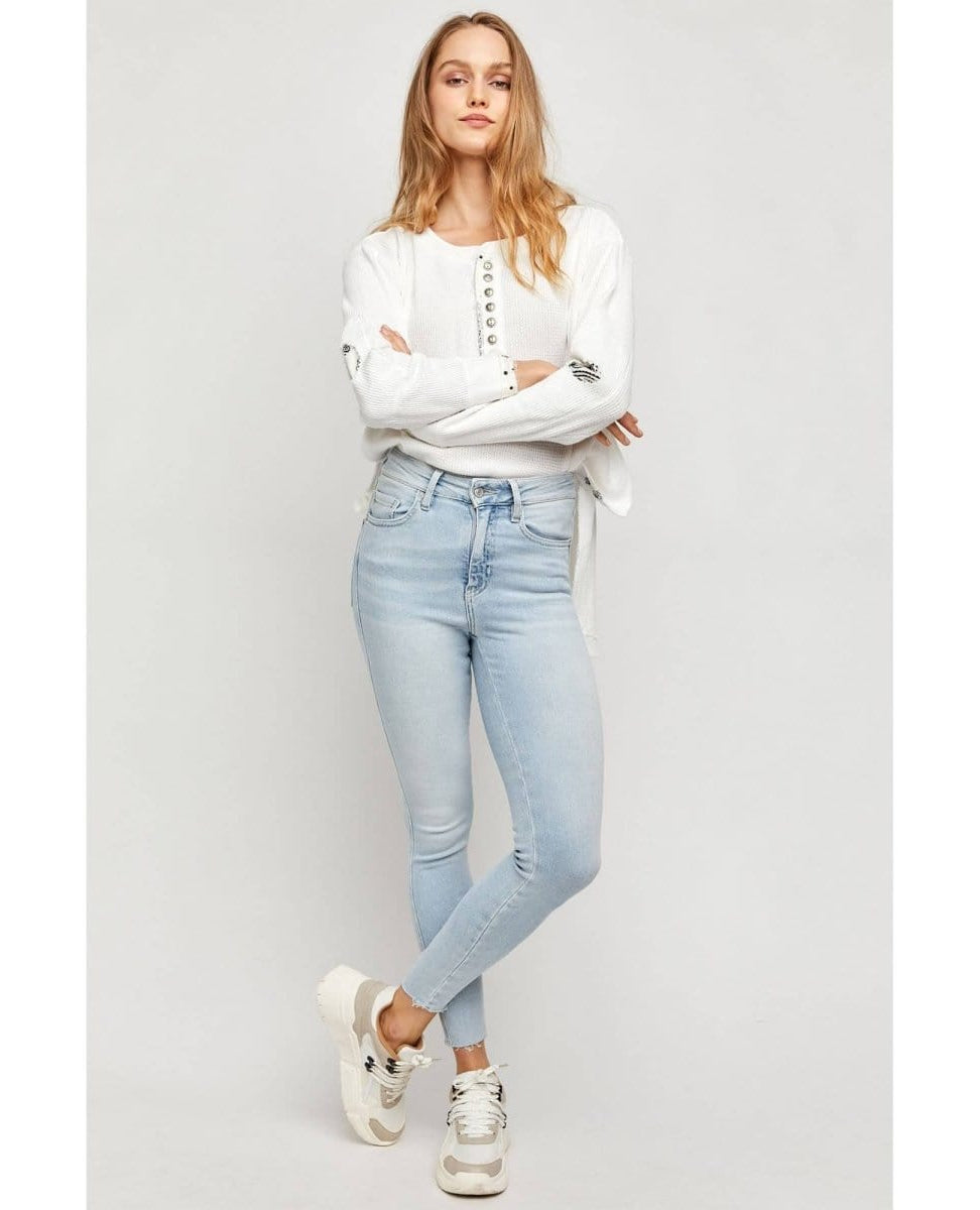 Raw Edge High Rise Skinny Havanna Blue - PINK ARROWS
