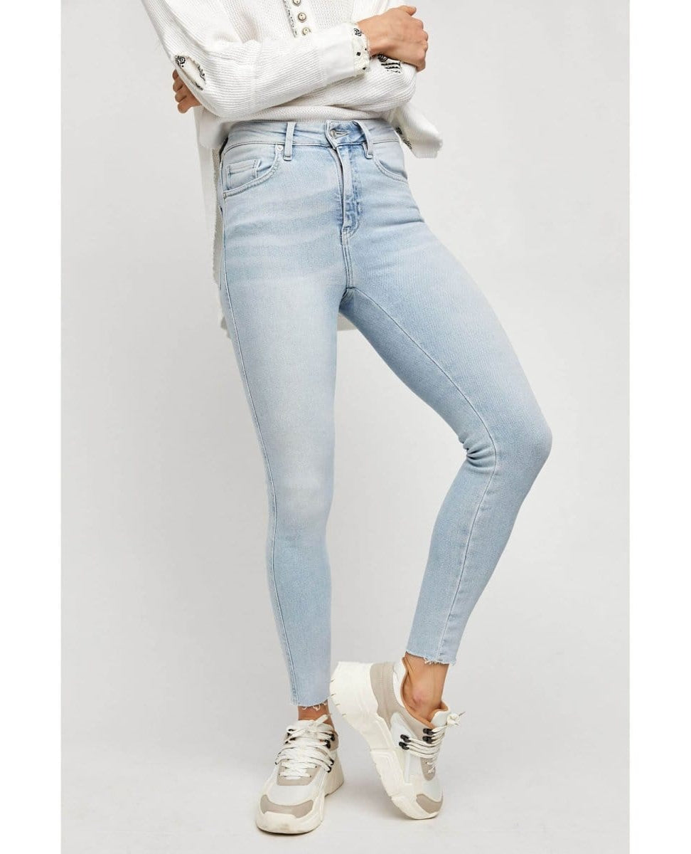 Raw Edge High Rise Skinny Havanna Blue - PINK ARROWS