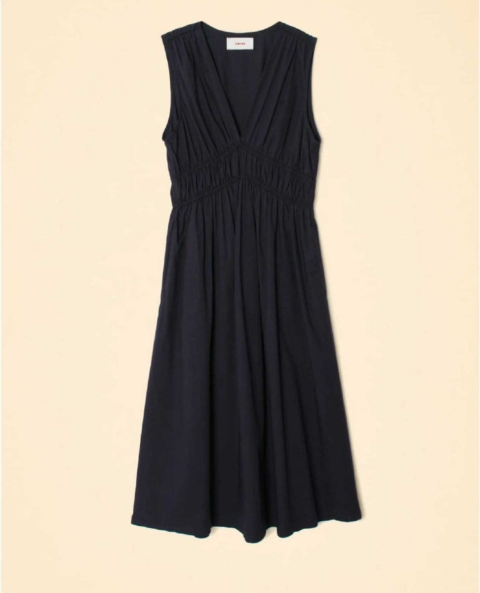 Restocked Cyra Dress Navy - PINK ARROWS