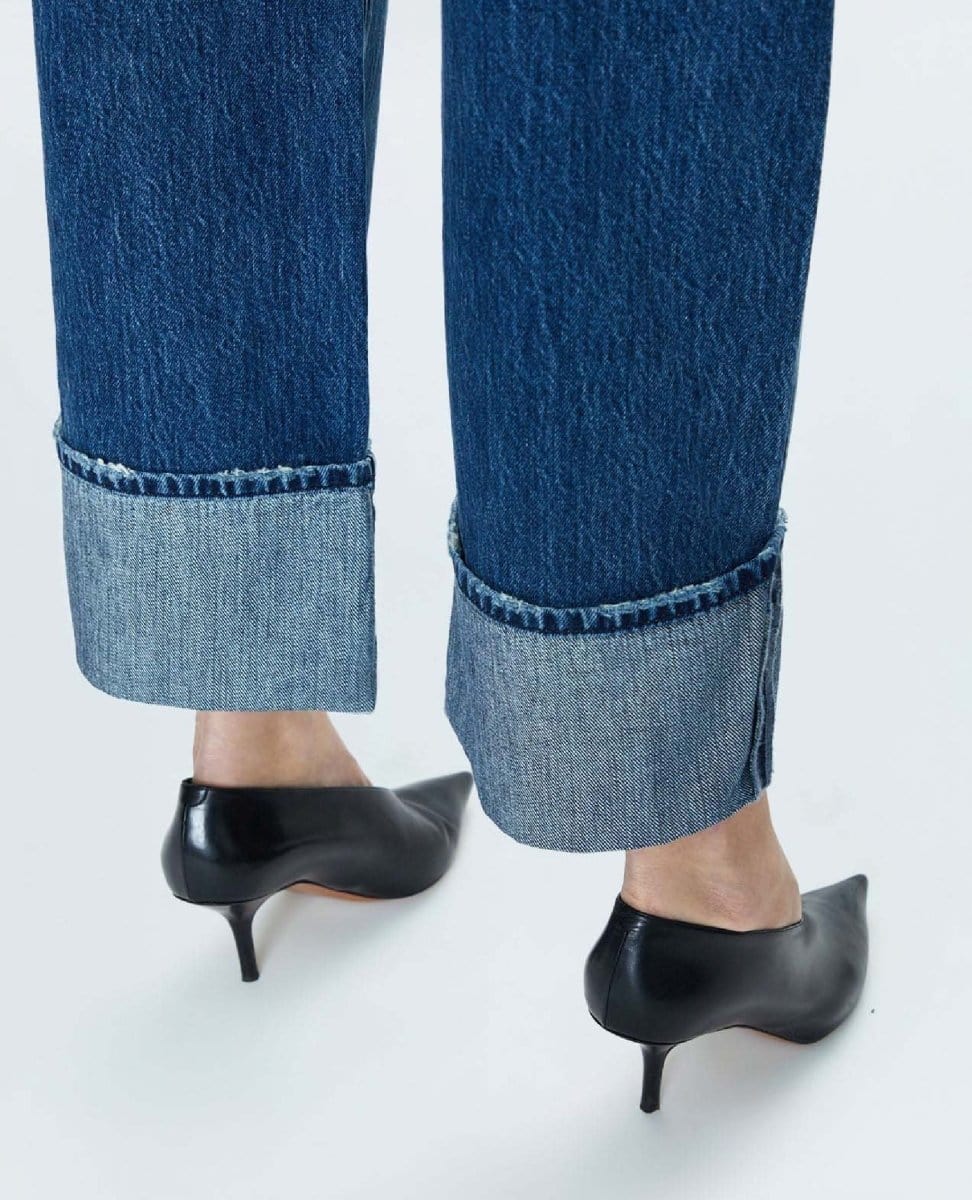 Rider High Rise Cuffed Straight Fulton Jean - PINK ARROWS