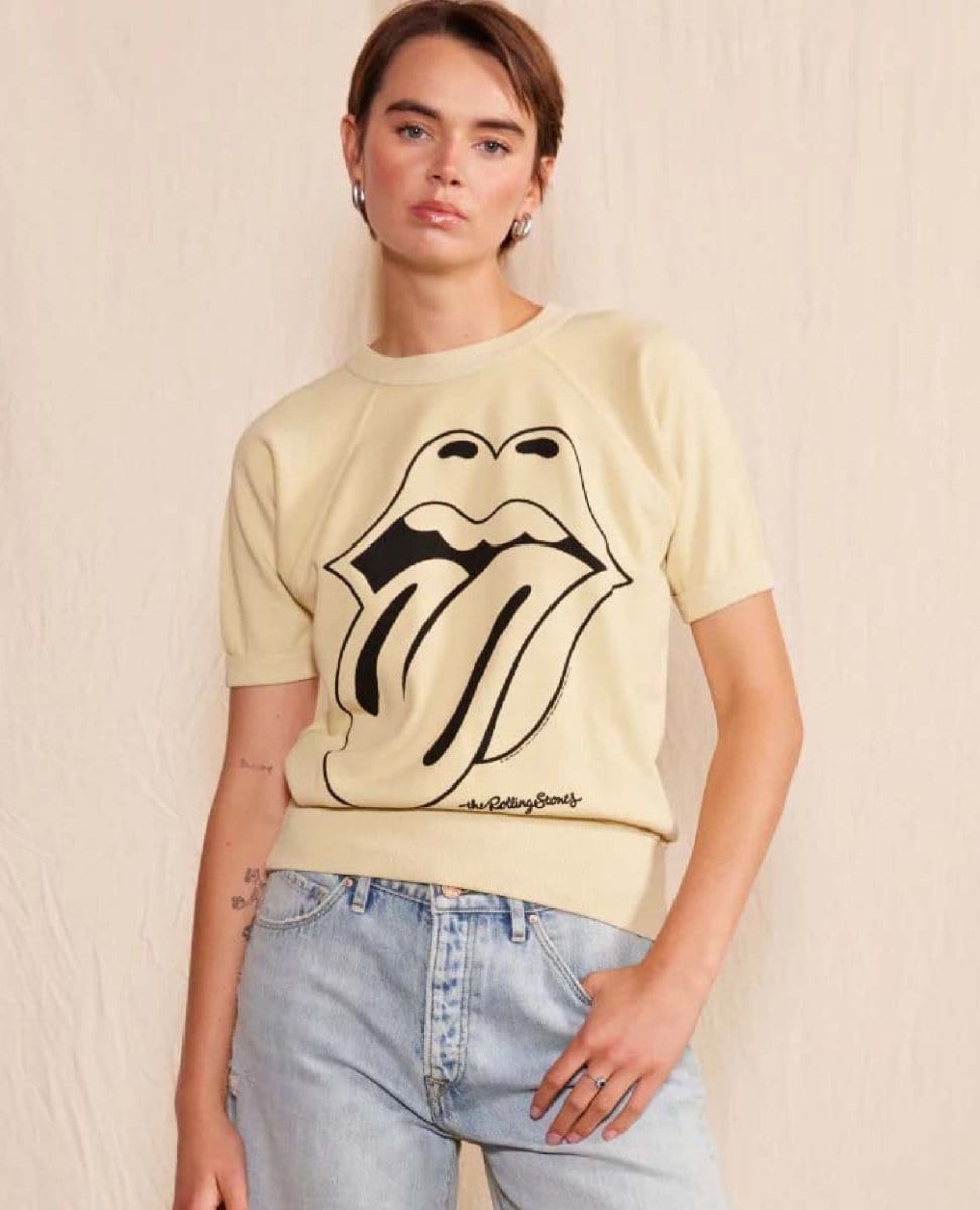 Rolling Stones Ivory Jagger T - Shirt - PINK ARROWS