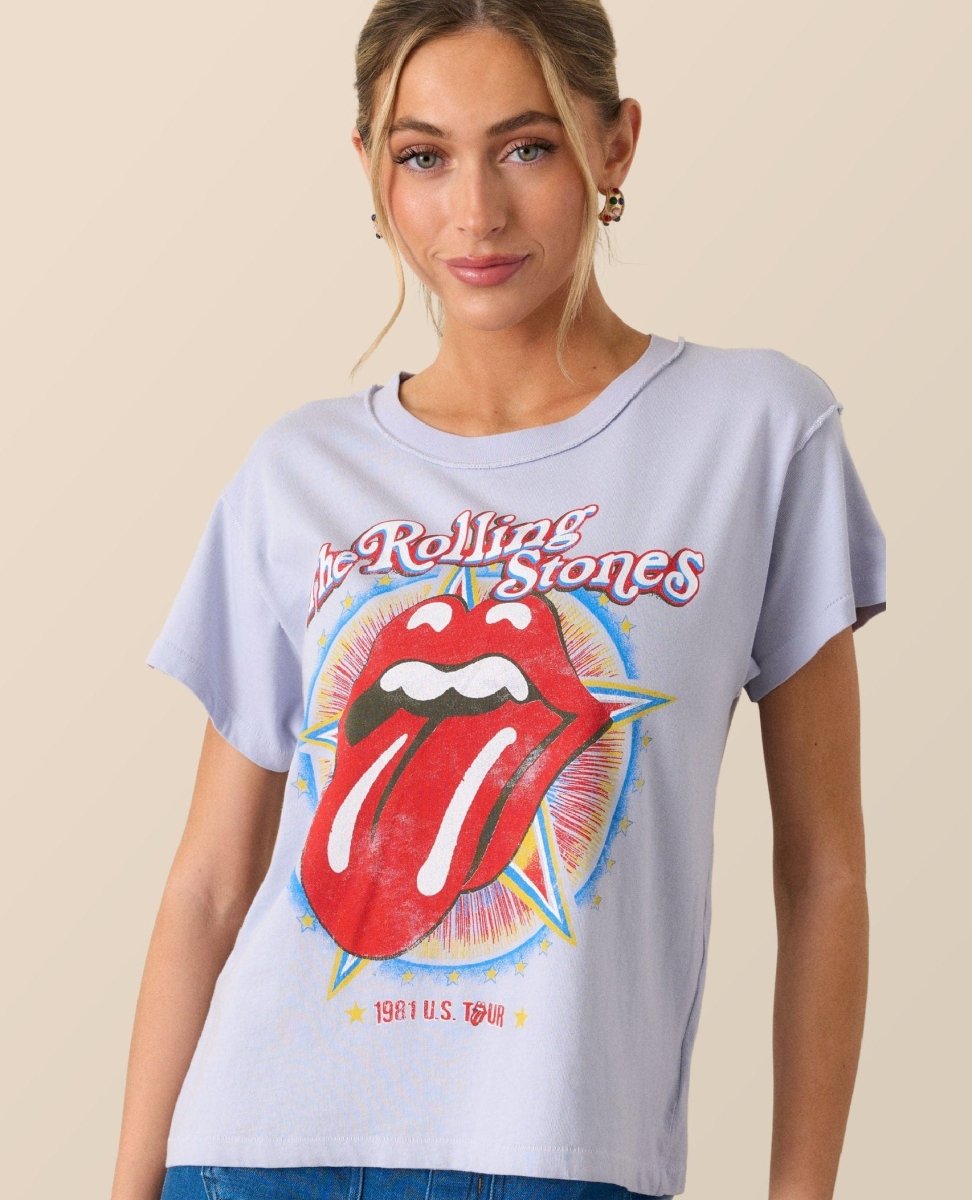 Rolling Stones Lavender Vintage Sky Tee - PINK ARROWS