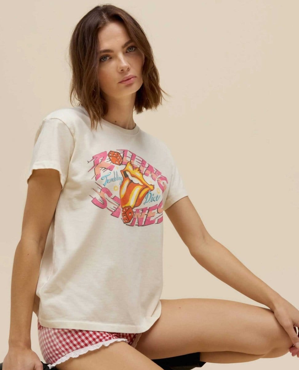 Rolling Stones Tumbling Die Tee Stone - PINK ARROWS