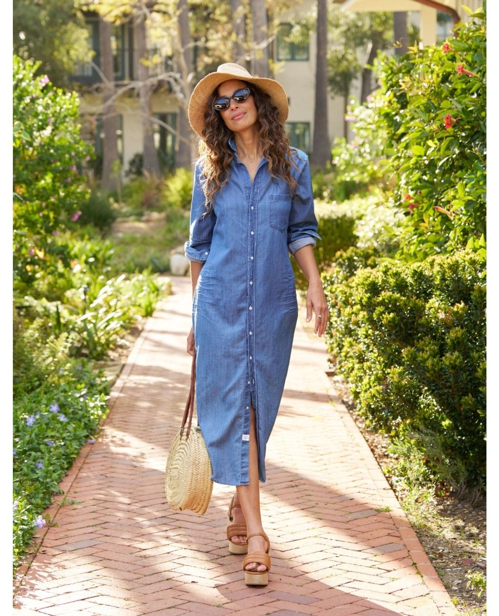 Rory Dress Vintage Denim - PINK ARROWS