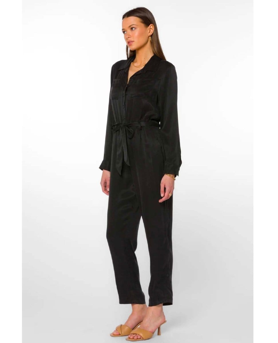Rory Long Sleeve Jumpsuit Black - PINK ARROWS