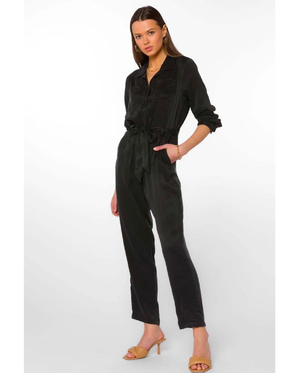 Rory Long Sleeve Jumpsuit Black - PINK ARROWS
