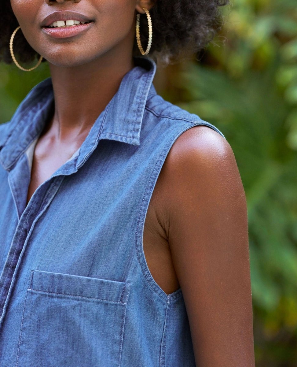 Rory Sleeveless Dress Vintage Indigo - PINK ARROWS