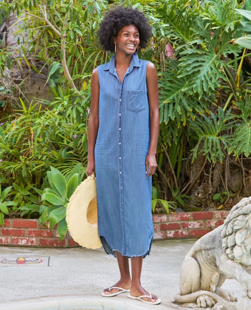 Rory Sleeveless Dress Vintage Indigo - PINK ARROWS