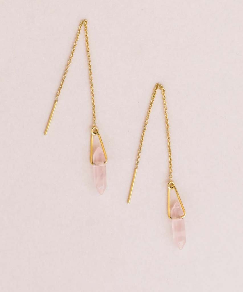 Rose Quartz Gemstone Threader - PINK ARROWS