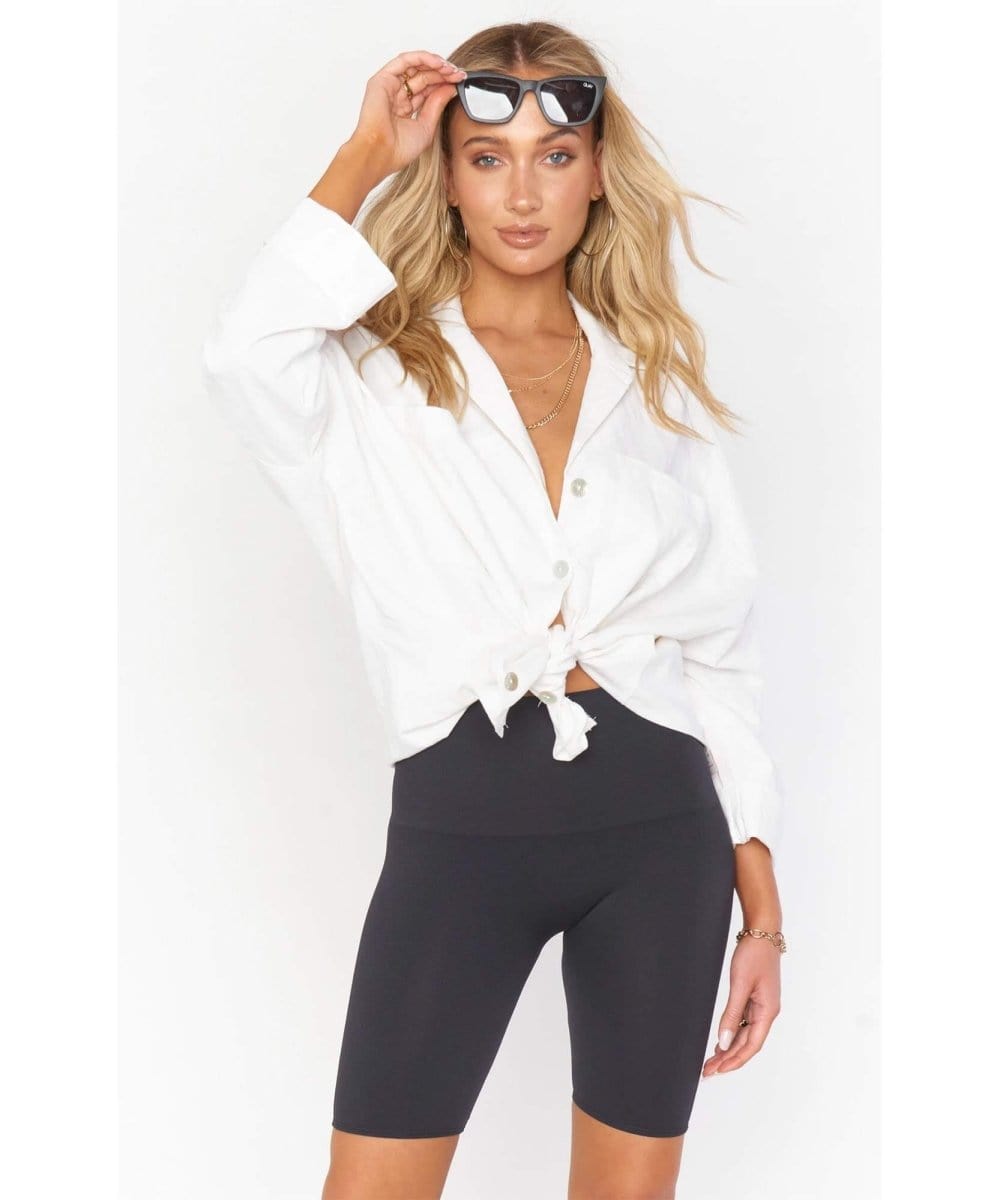 Seamless Black Bike Short - PINK ARROWS