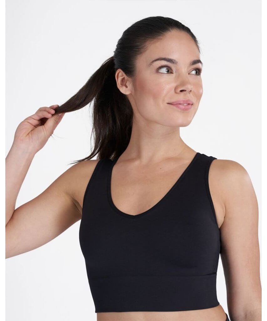 Seamless Crop Top Very Black - PINK ARROWS