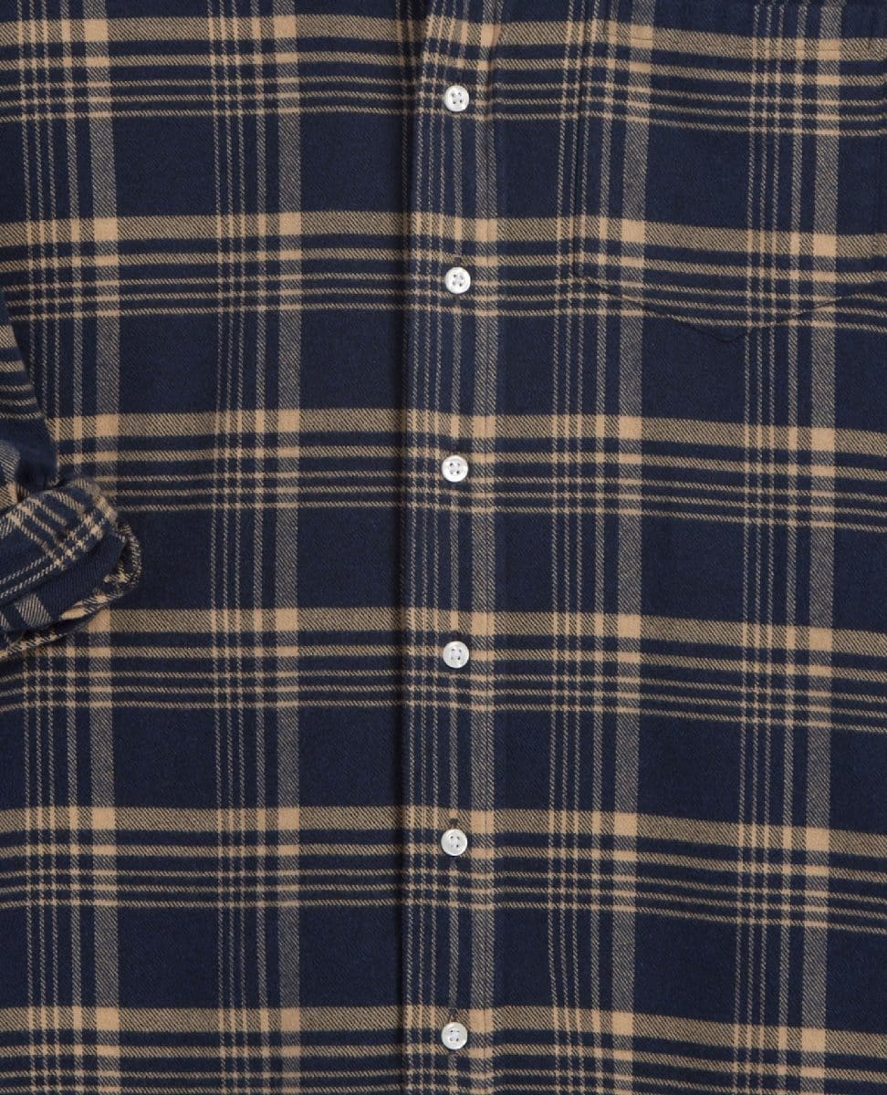 Shirley Oversized Navy & Brown Plaid - PINK ARROWS