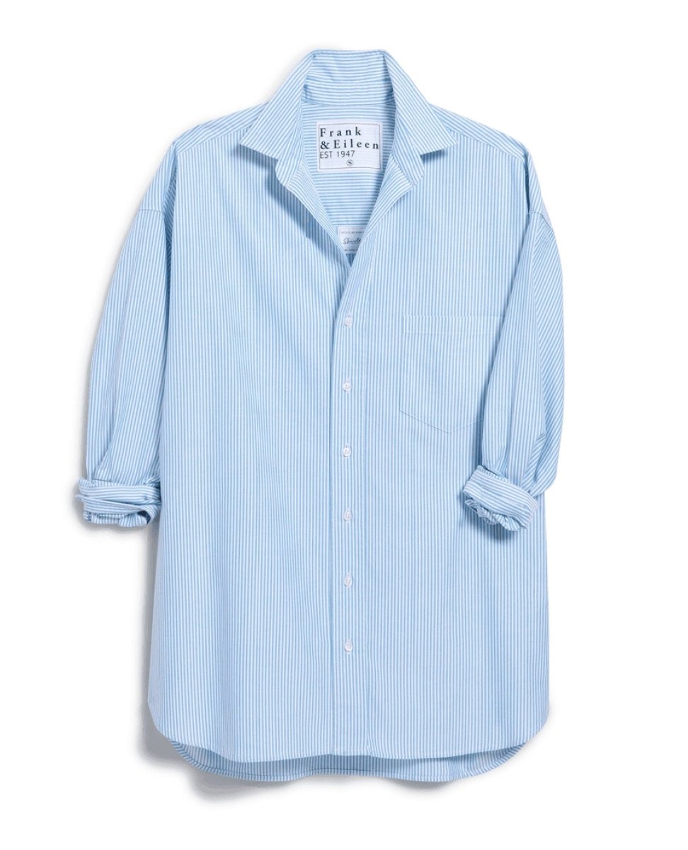 Shirley Oversized Sky Stripe Button Down - PINK ARROWS