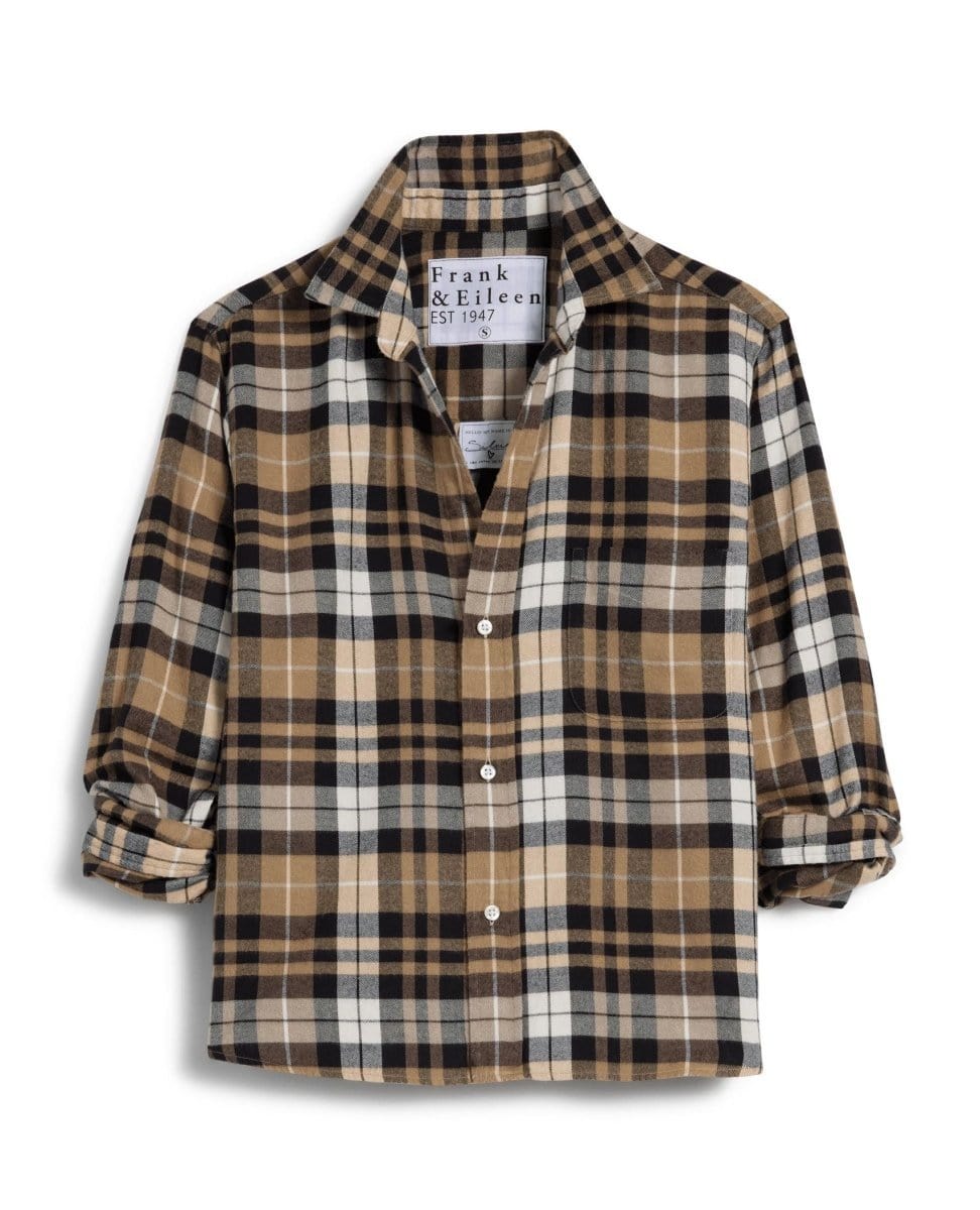 Silvio Untuckable Sand Camel Black Plaid - PINK ARROWS