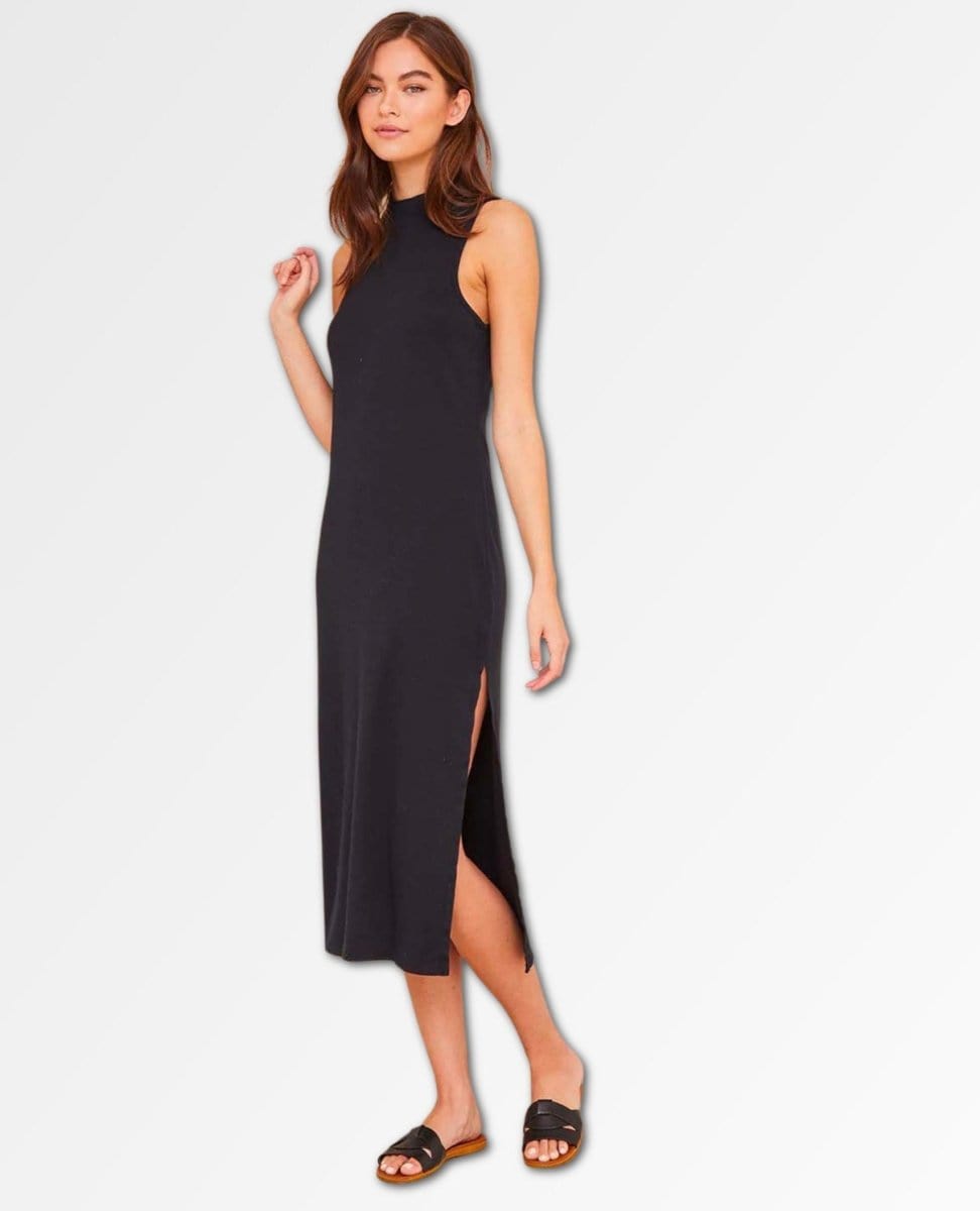 sleeveless mock neck midi dress Dani Mock Neck Midi Dress L