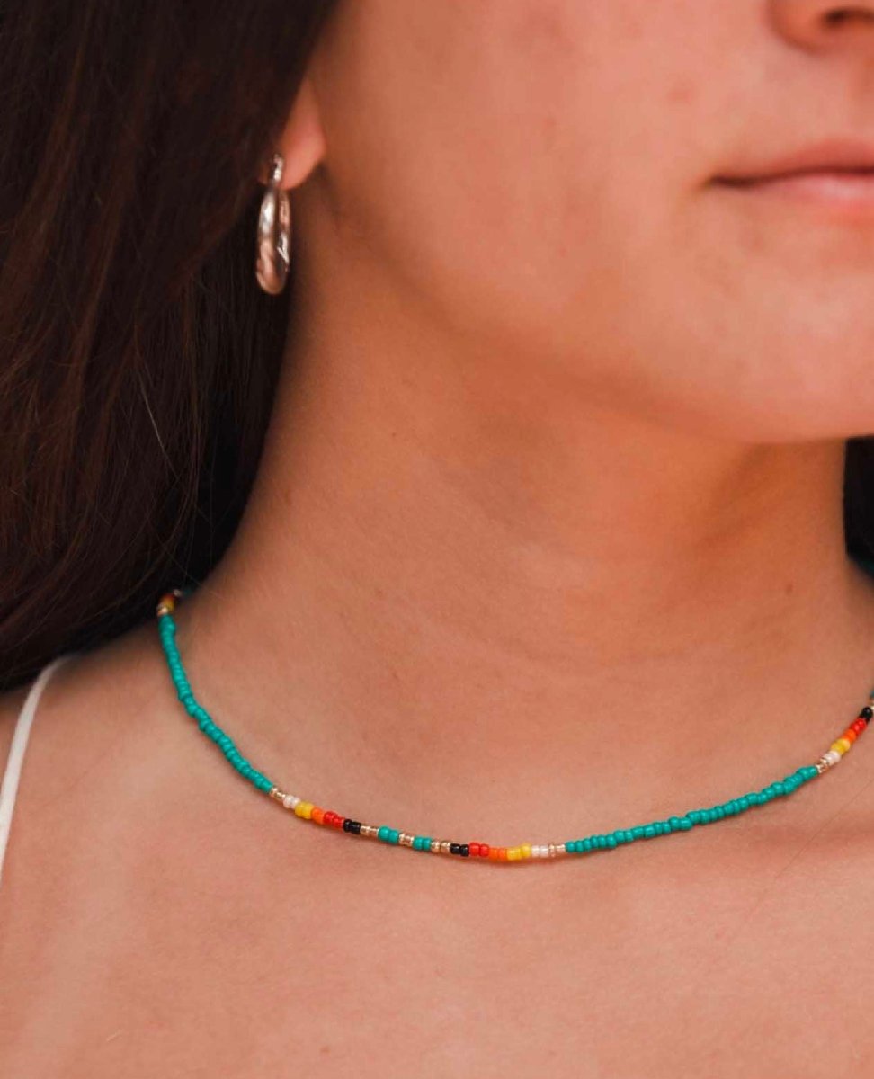 Sunset bead necklace deals