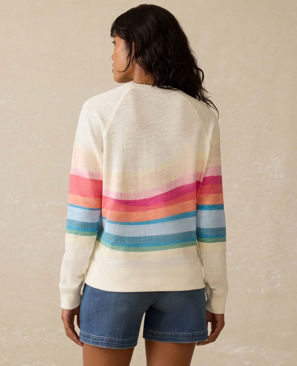 Soleil Sunwashed Slub Crewneck in Sun Spritz - PINK ARROWS