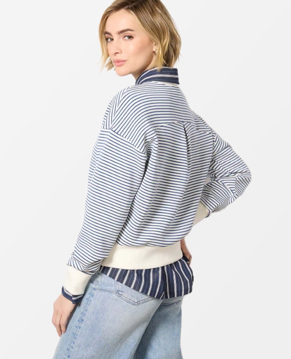 Spanx® Airessentials Crewneck Navy Stripe - PINK ARROWS